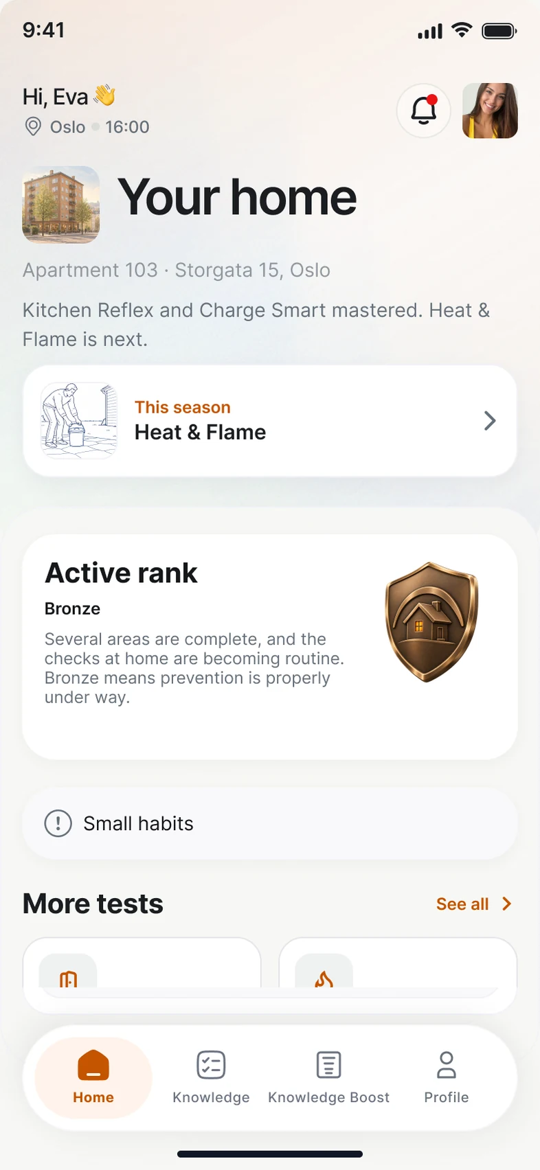 Your home in FireHub Personal on the phone.
